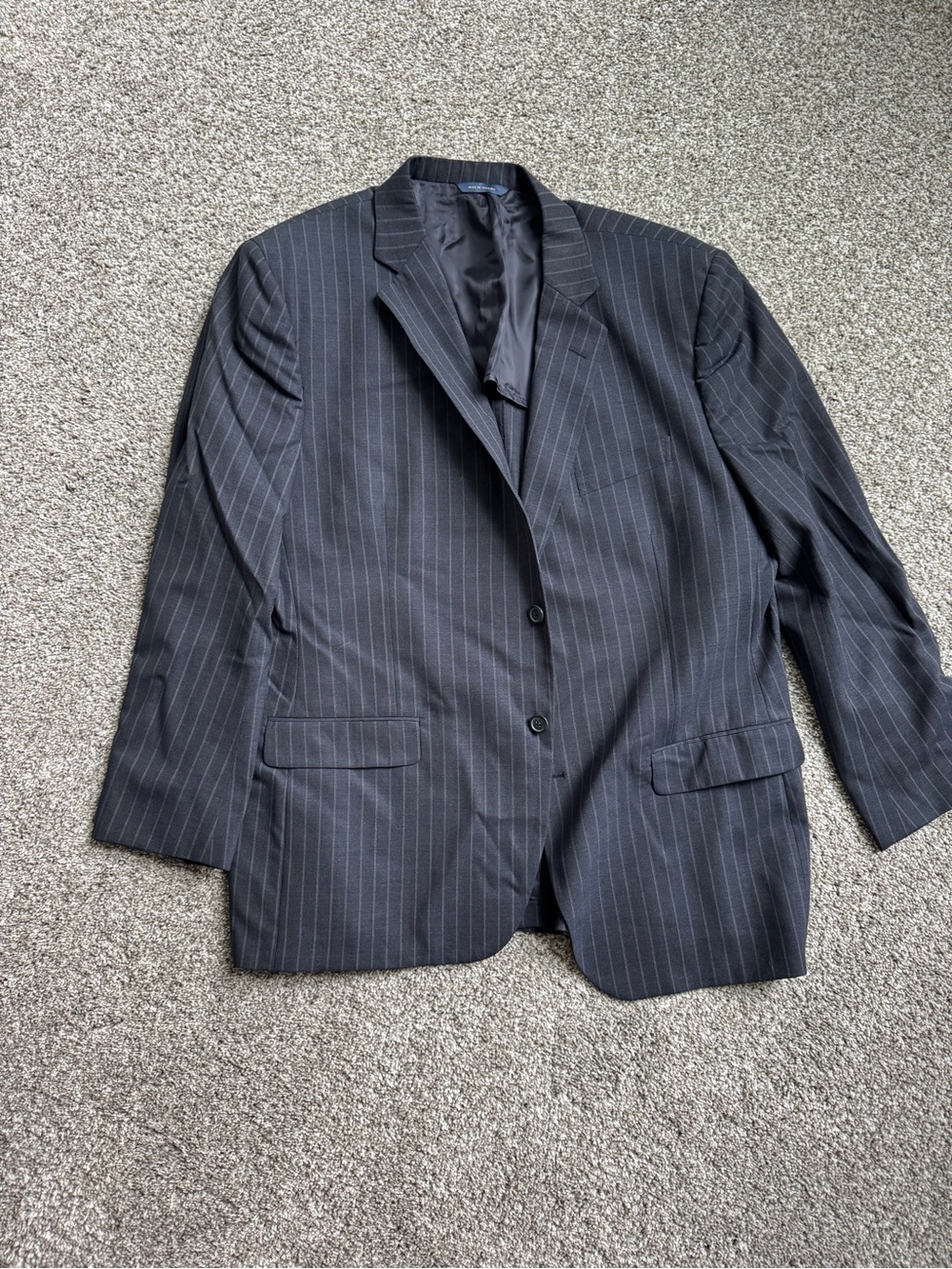 Madison Black Pinstripe Sport Coat - Two-Button Blazer